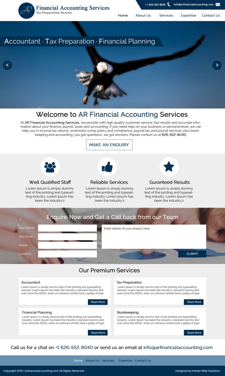 AR Financial Accounting Services Website Design