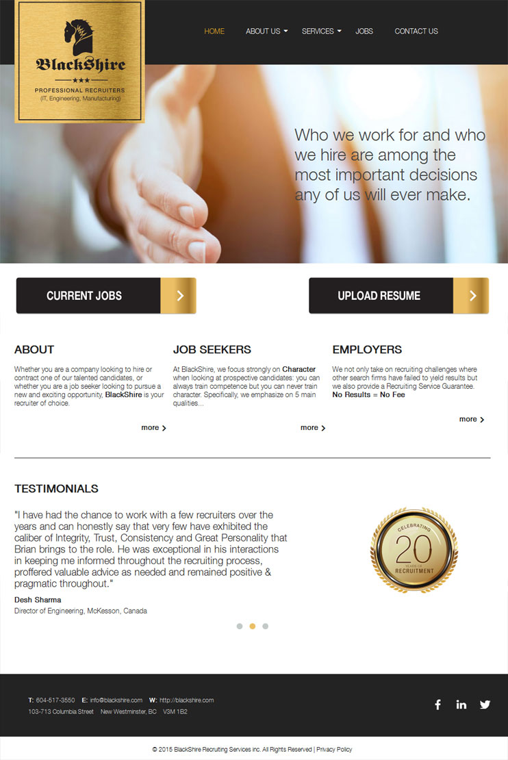 Blackshire – Responsive Website Design