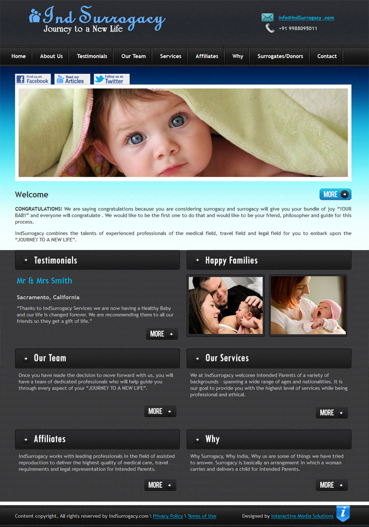 Ind Surrogacy – WordPress Blog Website Design