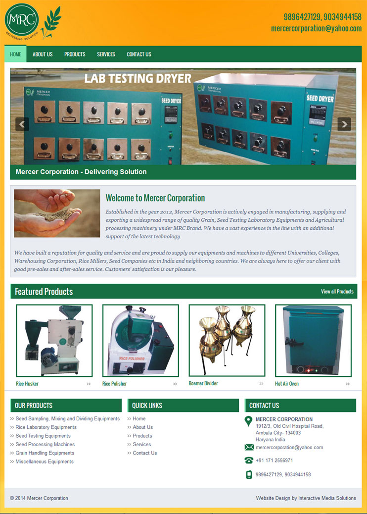 Mercer Agri – WordPress Products Catalog Website Design