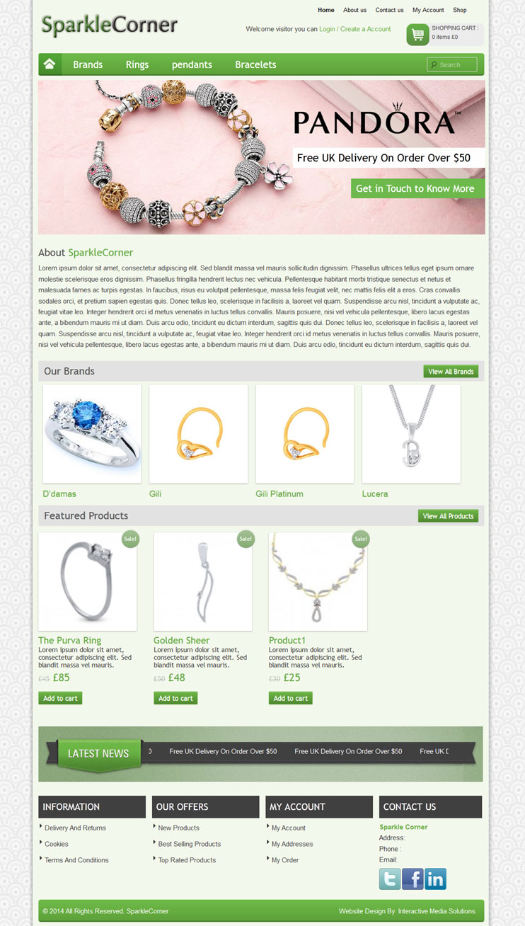 Sparkle Corner – eCommerce WordPress Website Design