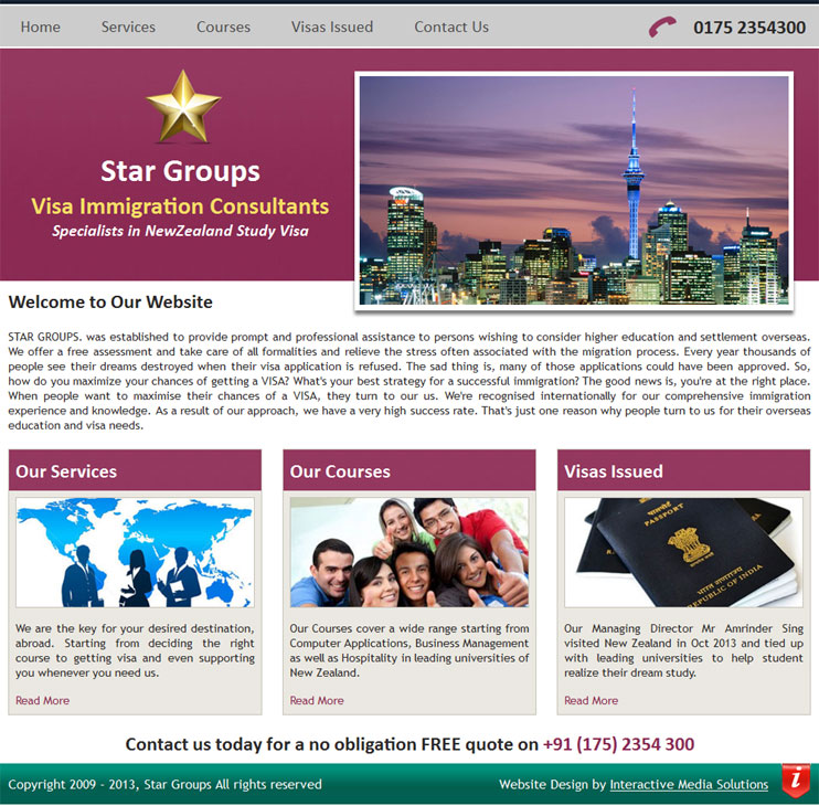 Star Groups – Visa Immigration Consultancy Web Design Website Design