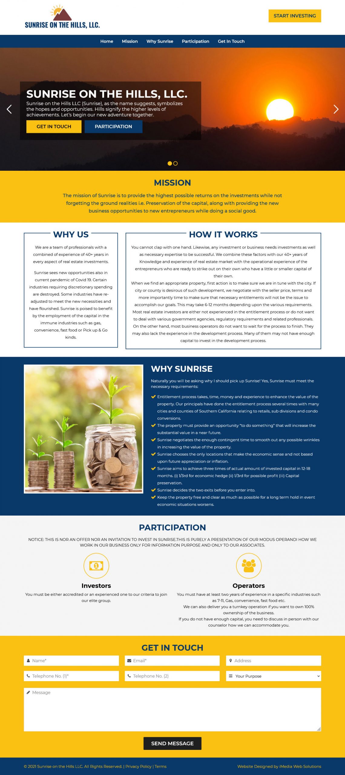 Sunrise on the Hills – WordPress Responsive Website Design