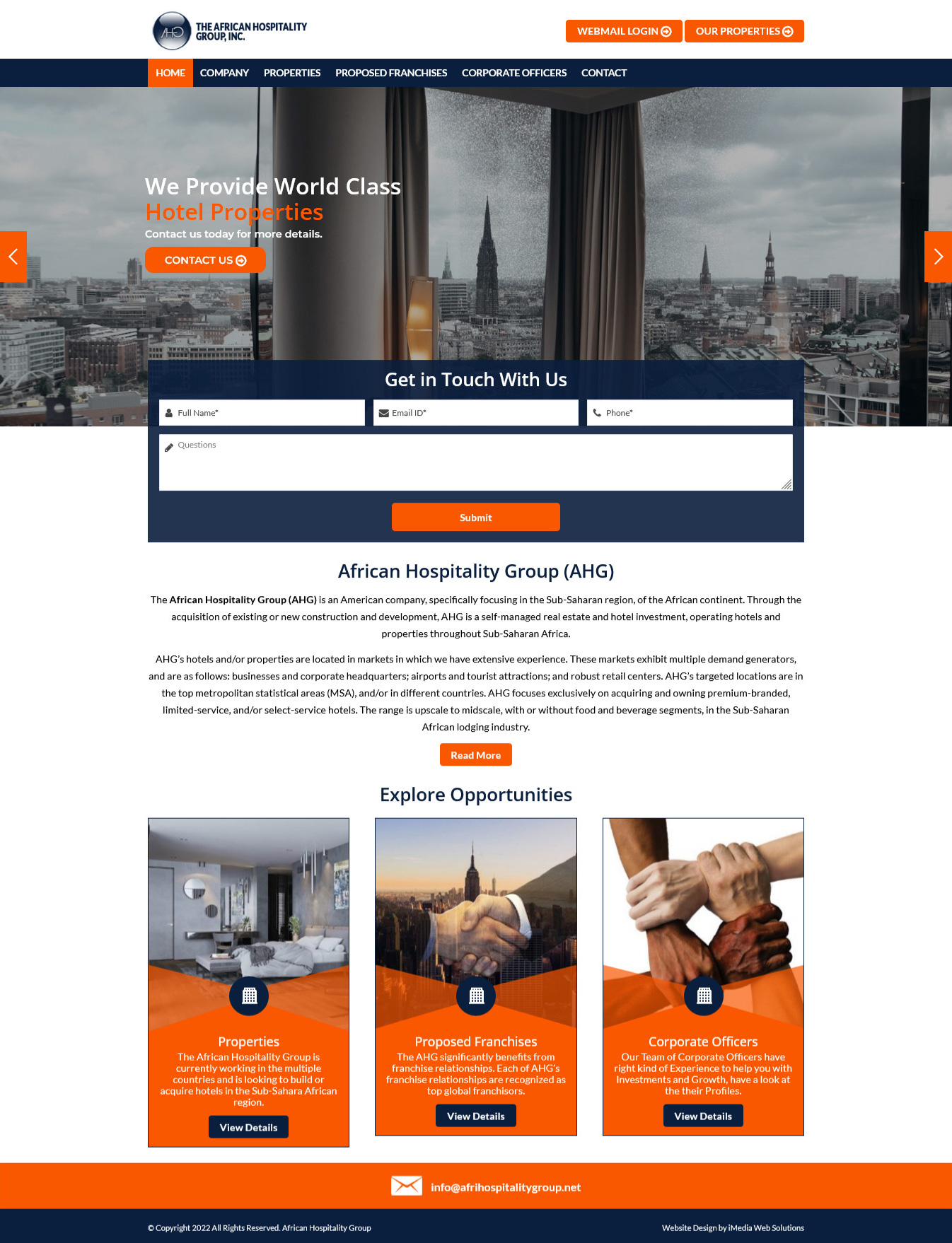 African Hospitality Group – WordPress Responsive Website Design